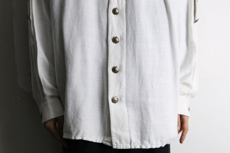 bit design cotton×linen tyrolean shirt