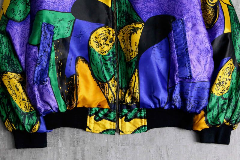picasso like artistic pattern blouson