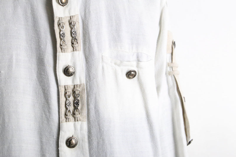 bit design cotton×linen tyrolean shirt