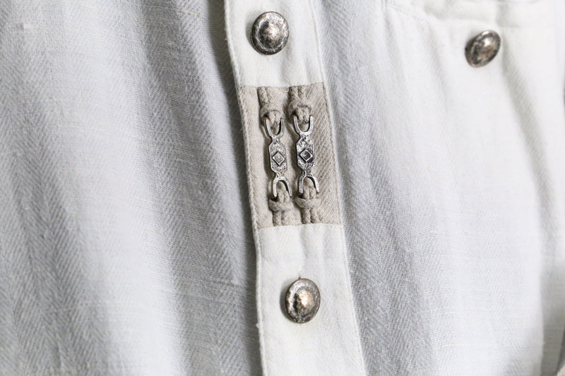 bit design cotton×linen tyrolean shirt