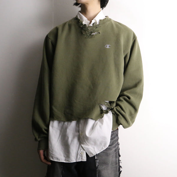 remake "destroy" short length sweat