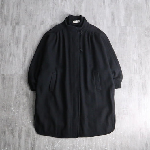 black dolman sleeve wool coat