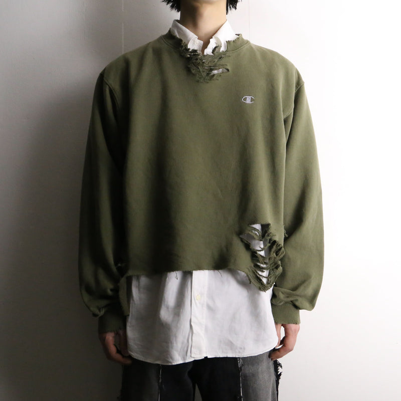 remake "destroy" short length sweat