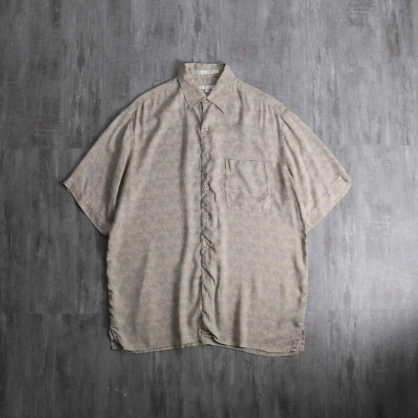 1990s PERRY ELLIS geometric S/S silk shirt