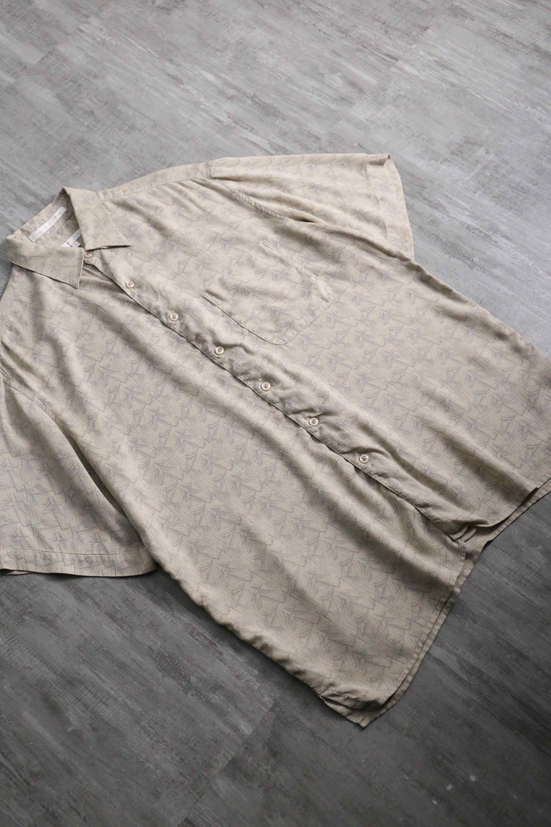 1990s PERRY ELLIS geometric S/S silk shirt