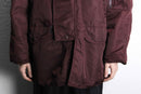burgundy fur hood military jacket