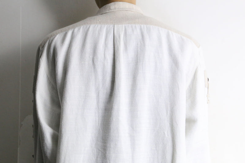 bit design cotton×linen tyrolean shirt