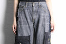 "Re:make" track docking super flare denim pants