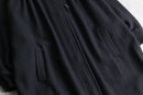 black dolman sleeve wool coat