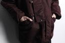 burgundy fur hood military jacket