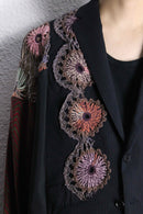 ''Re:make'' docking lace knitting tailored jacket