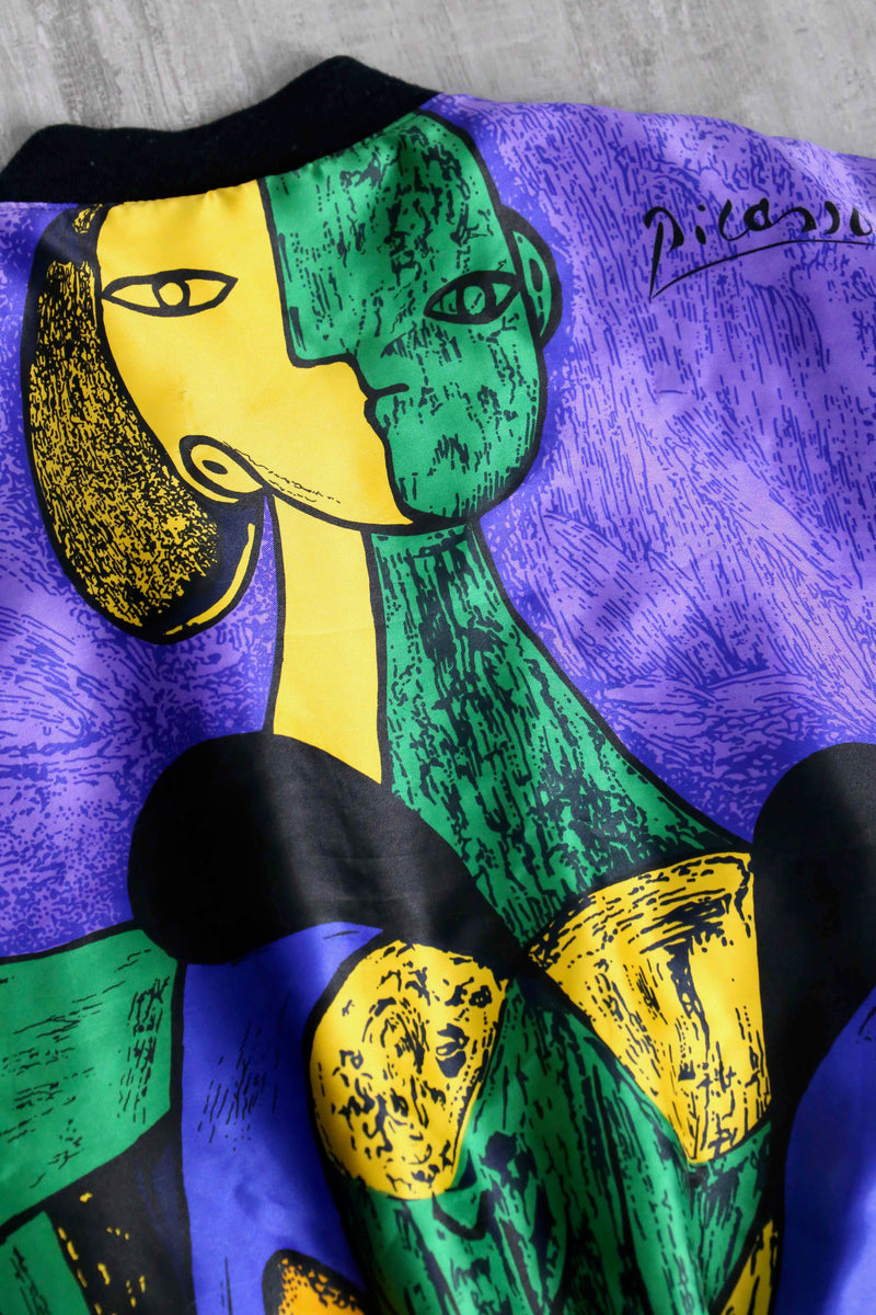 picasso like artistic pattern blouson