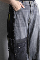 "Re:make" track docking super flare denim pants