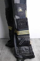 "Re:make" track docking super flare denim pants