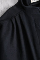 black dolman sleeve wool coat