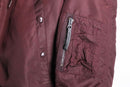 burgundy fur hood military jacket