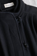 black dolman sleeve wool coat