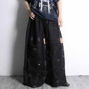 ''Re:make''buggy black denim pants