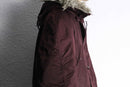 burgundy fur hood military jacket