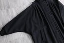 black dolman sleeve wool coat