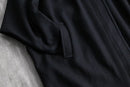 black dolman sleeve wool coat