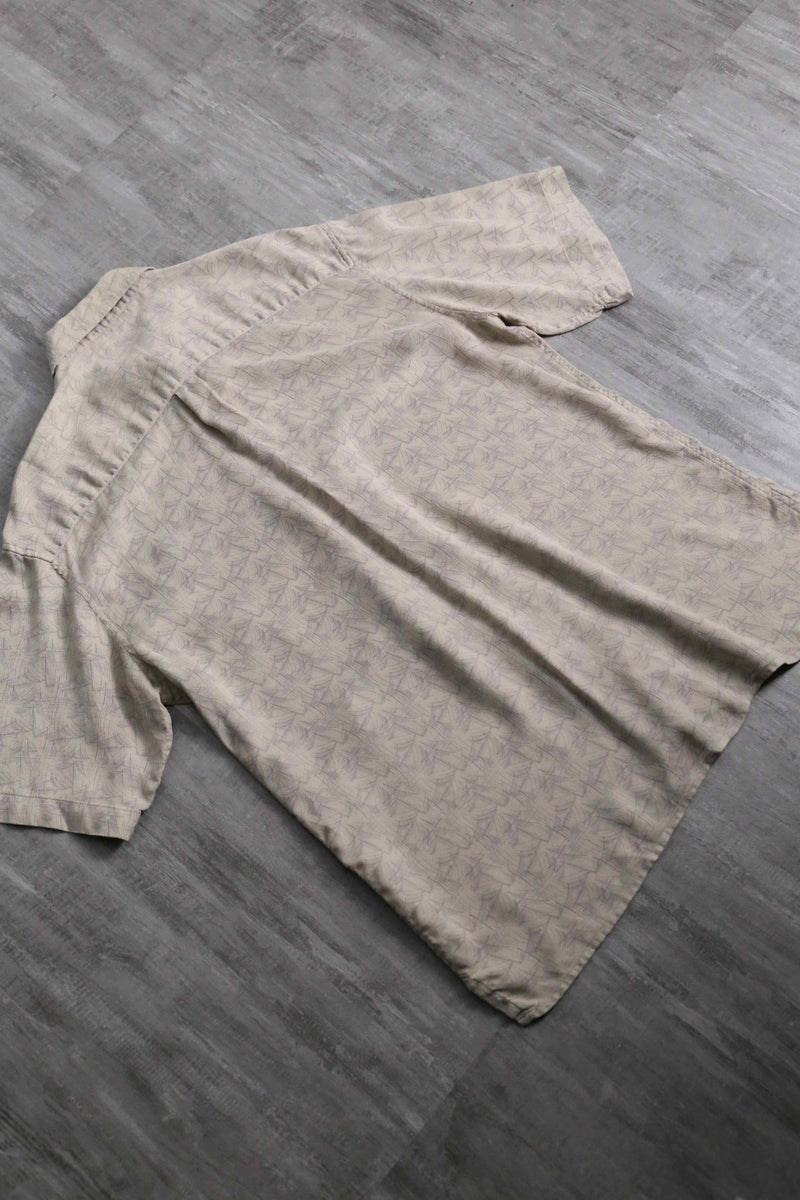 1990s PERRY ELLIS geometric S/S silk shirt