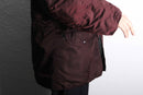burgundy fur hood military jacket