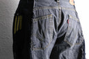 "Re:make" track docking super flare denim pants