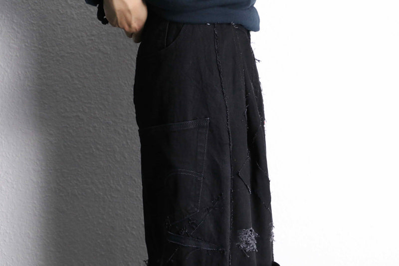 ''Re:make''buggy black denim pants