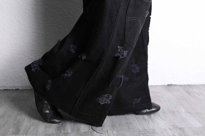 ''Re:make''buggy black denim pants