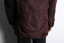 burgundy fur hood military jacket