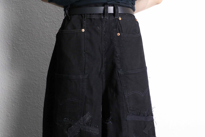 ''Re:make''buggy black denim pants