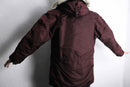 burgundy fur hood military jacket