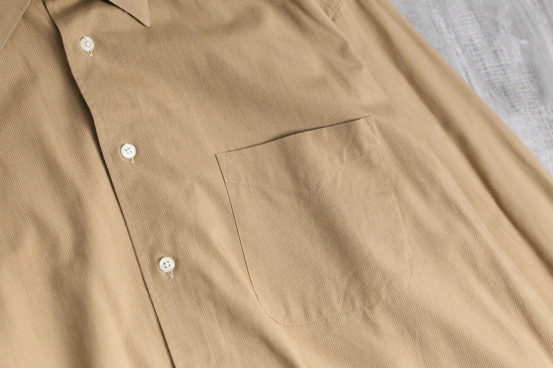 “DKNY” brown beige cotton dress shirt