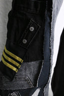 "Re:make" track docking super flare denim pants