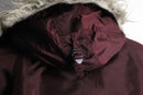 burgundy fur hood military jacket