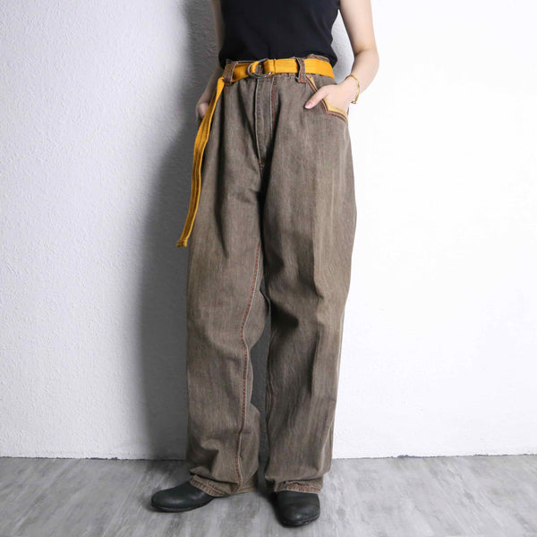 "knockout jeans" wide straight pants
