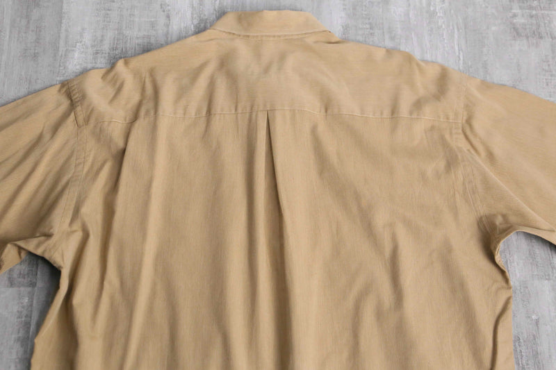 “DKNY” brown beige cotton dress shirt