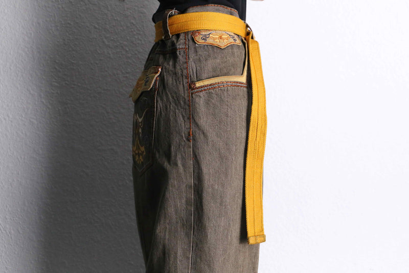 "knockout jeans" wide straight pants