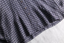 “FLAX” purple gray check linen jacket