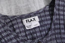 “FLAX” purple gray check linen jacket