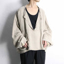 linen wide deformation pullover