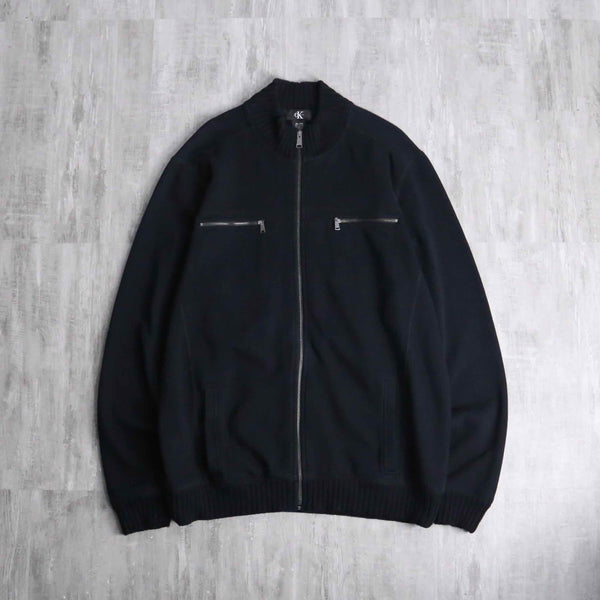 “Calvin Klein” black color mock neck zip sweat