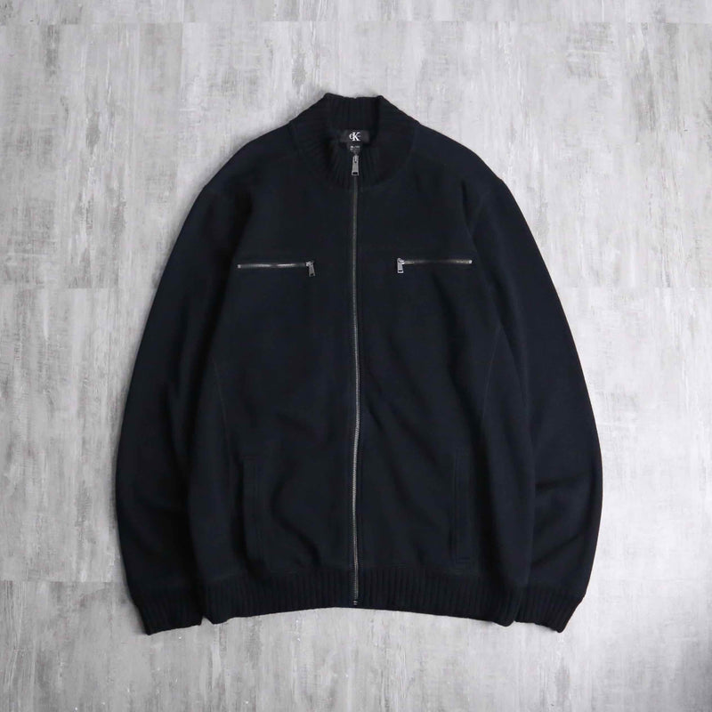 “Calvin Klein” black color mock neck zip sweat