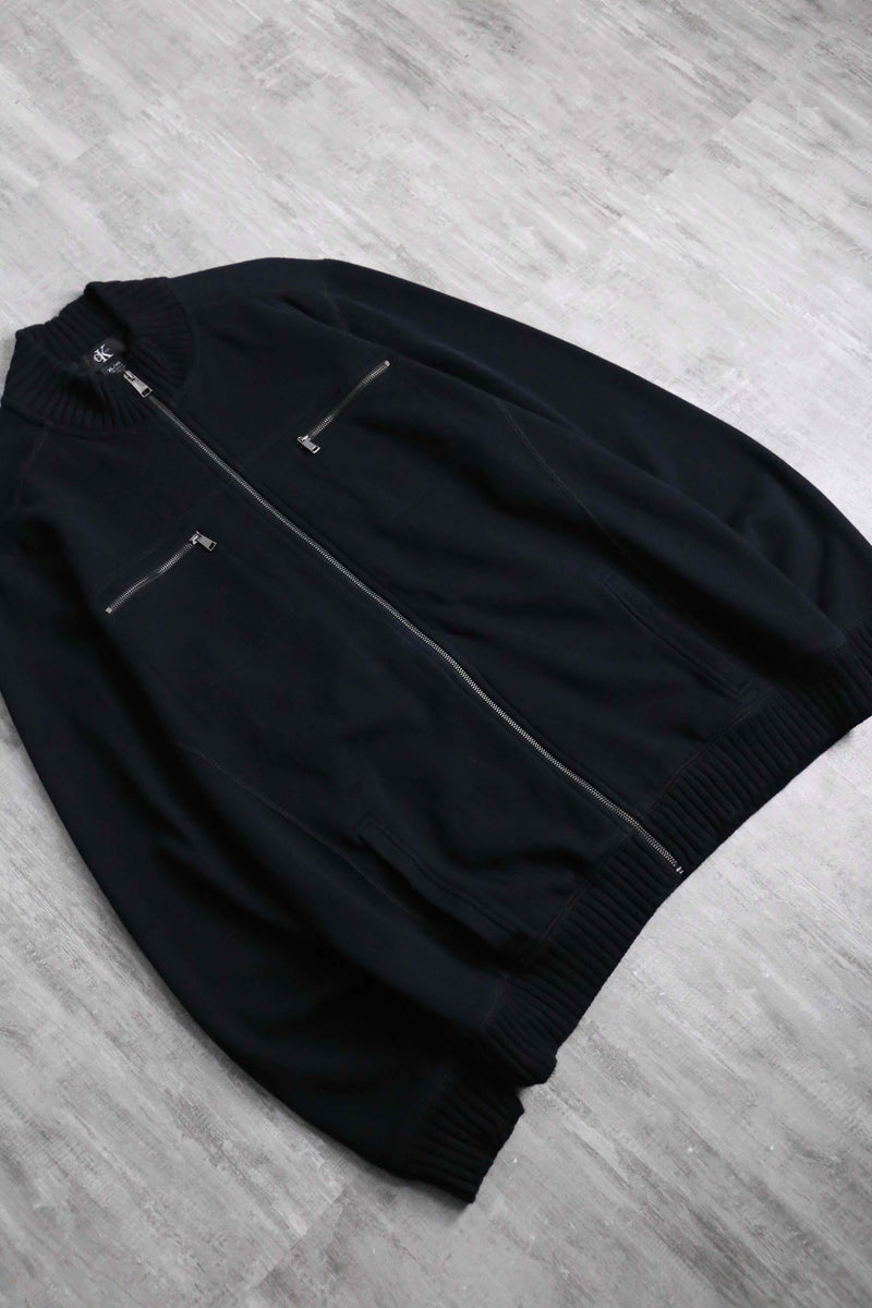 “Calvin Klein” black color mock neck zip sweat
