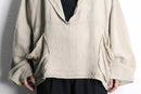 linen wide deformation pullover