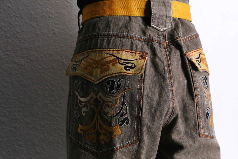 "knockout jeans" wide straight pants
