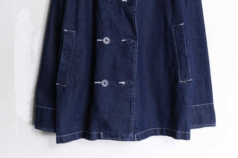 “ROUTE 66” double collar navy denim jacket