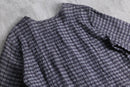 “FLAX” purple gray check linen jacket