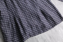 “FLAX” purple gray check linen jacket